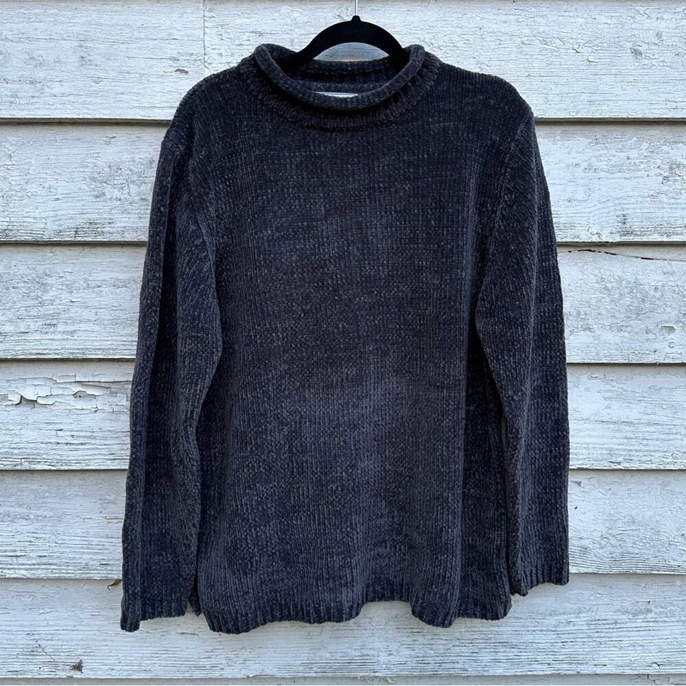 Emily Rose dark, purple sweater, mock turtleneck, size extra-large